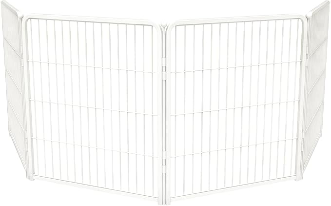 FXW Homeplus Dog Playpen for Indoor Use - Stress-Free and Safe Play, Heavy Duty 32 Inch 4 Panels Dog Pen for Puppies, Small and Medium Dogs, White_atented