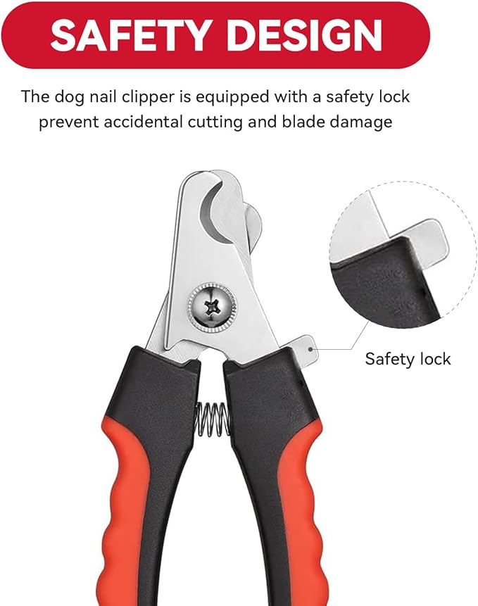 QMWG 12 X 4 CM Dog Nail Clippers for Small Dogs, Ultra Sharp Stainless Cat Nail Clippers with Guard for Large to Medium Dogs, Cats, Rabbits and Guinea Pigs, Free Nail File