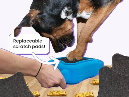 De' Vora Scratch Square - Dog Nail Scratch Board Treat Box | 5 in 1 Dog Scratch Pad for Nails | Dog Nail Scratch Board with Treat Box | Scratch Pad for Dogs Nail File | Dog Scratch Board for Nails M/L