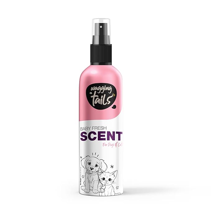 Wagging Tails 5-in-1 Baby Fresh Scent for Dogs & Cats, 6.7 fl oz | Alcohol-Free Pet Spray | Sensitive Skin Friendly & Deep Moisture Formula | Long-Lasting Scent, Non-Toxic | Suitable for All Breeds
