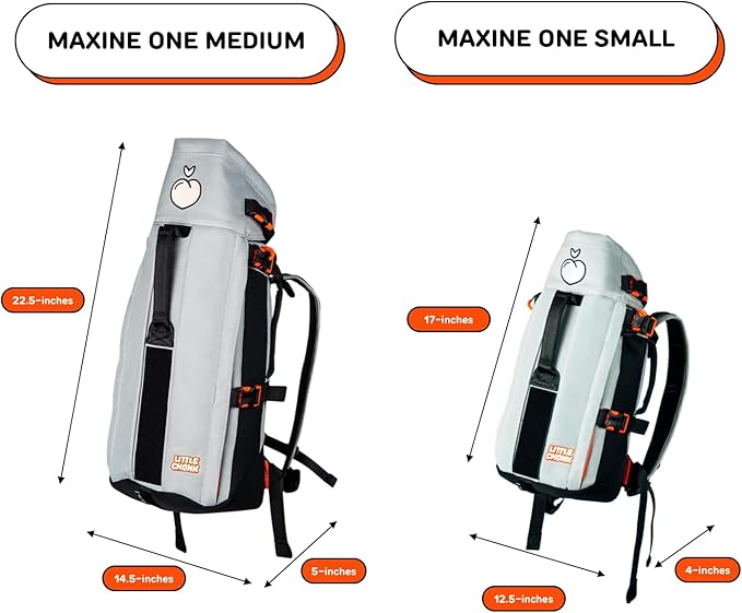 The Maxine One Small Dog Carrier Dog Backpack Carrier for Small Sized Breeds | Adjustable Front Facing Pet Carrier for Travel | Dog Hiking Backpack - Chonkcrete Gray