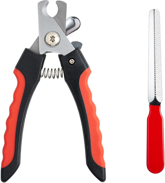 Large Dog Nail Clippers for Medium and Large Sized Dogs (above 10Kgs)-Nail Clipper for Dogs with Nail File, Made of Professional Stainless Steel, Safe and Easy to Use (15.5 cm-6.1 inches)