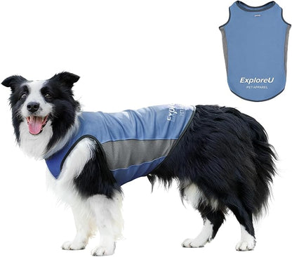 Dog Shirt, Lightweight Breathable Dog Cooling Vest Sun Protection Pet T-Shirts Quick Dry Soft Stretchy Reflective Label Pet Clothes - Small Medium Large Dogs (Water Drop 1PC, Large)
