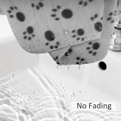 Comsmart Dog Blankets for Small Dogs, 6 Pack Puppy Blanket Cute Paw Print Pet Blanket for Dog, Puppy, Cat, Kitten, 39x31 inches, Grey