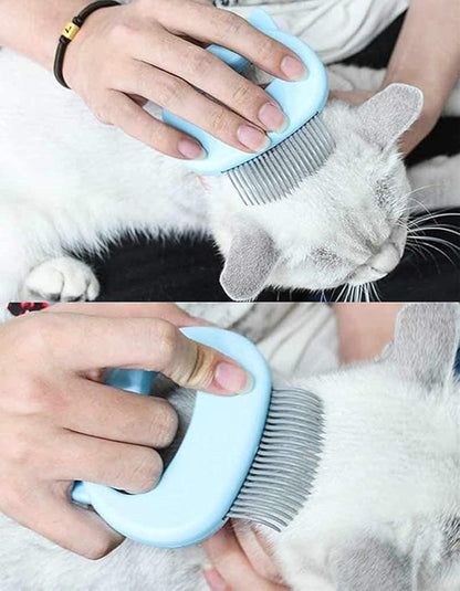2 Pcs Cat Combs, Soft Fine Teeth Cat Hair Comb Pet Massage Comb, Short Long Hair Removal Massage Cat Shell Comb, Dog Cat Deshedding Brush Grooming Comb for Shedding Matted Fur, Knots & Tangles (blue)