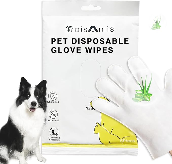 Dog Wipes Cleaningï¼_loe Nourish Pet Wipes Glovesï¼_ry Wash Shower Wipes Grooming for Dogs Cats Puppy, Ears Face Paws Butt Cleaning Gloves