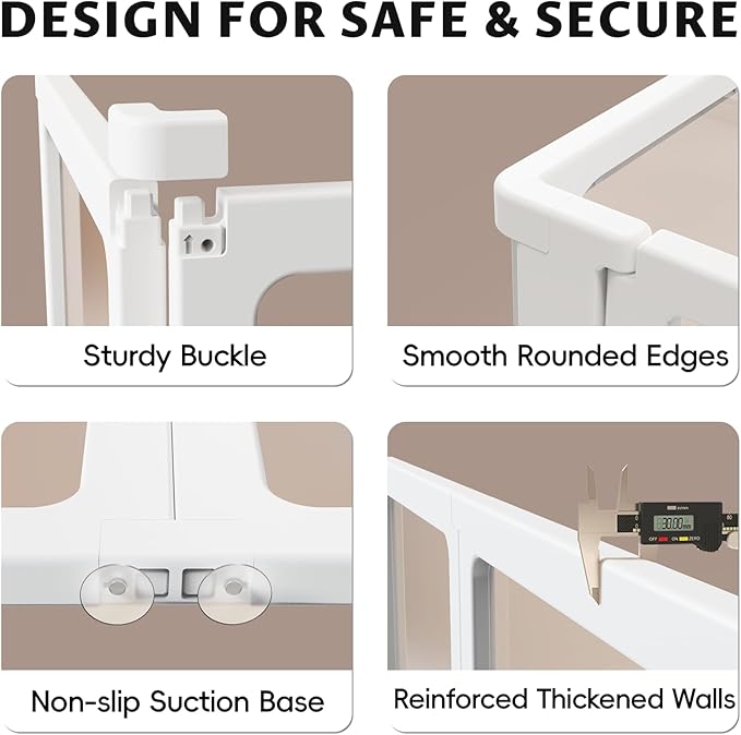PALOPALO XXL Transparent Acrylic Pet Playpen for Puppies Nursing Dogs & Indoor Outdoor Cats - Lightweight Portable Kennel with Tool-Free Assembly, Breathable Design for Home Use