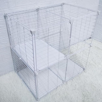 Cat Cage Indoor DIY Cat Playpen Detachable Metal Wire Kennels Cat Cage Indoor Cat Enclosures DIY Cat Playpen Metal Kennel (2 Tier)