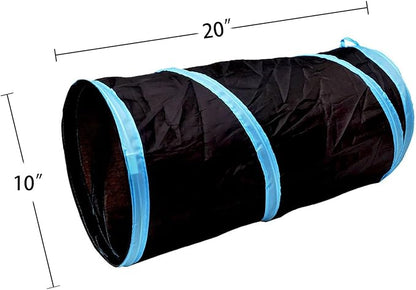 iCAGY Cat Tunnel for Indoor Cats Interactive, Rabbit Tunnel Toys, Pet Toys Play Tunnels for Cats Kittens Rabbits Puppies Crinkle Collapsible Pop Up Black 20"