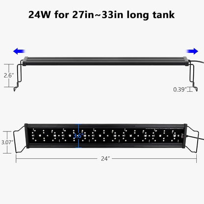 hygger New Mode 24/7 Timer LED Aquarium Light, Auto On Off Full Spectrum Fish Tank Light Fish Colorful/Sun/Nightlight/Wrgb Cycle Mode for Freshwater Plants Tank (for 27in~33in Long Tank)