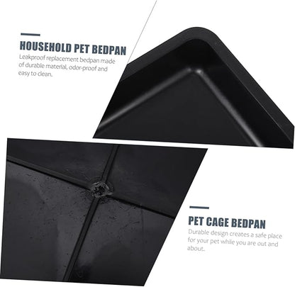 2pcs Tray Crates Kennel 36 Inch Dog Crate Hamster Cage Pan Crate Pans Suitcase Stand Cages for Dogs Indoor Black Shoes Dog Cage Rabbit Potty Pet Cage Stainless Steel Metal