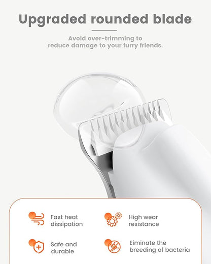 Dog Paw Trimmer with LED Light, Ultra-Low Noise Paw Trimmer for Dogs, Cordless Dog Clippers for Grooming with LED Display, Type-C Rechargeable Pet Clippers for Pads, Ears, Eyes, Face, Rump