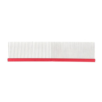 Greyhound Comb For Dogs, Metal Comb For Dogs Metal Dog Comb Cat Comb For Removing and Knots Dog Combs with Rounded Ends Grooming Tool For Long Short Haired Dog (Red