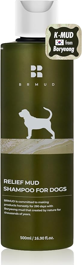 Relief Mud Shampoo for Dogs | Soothing, Hypoallergenic, Tearless Deodorizing Dog Shampoo w/Nourishing Extracts | for Dogs & Puppies (16.9 fl oz)