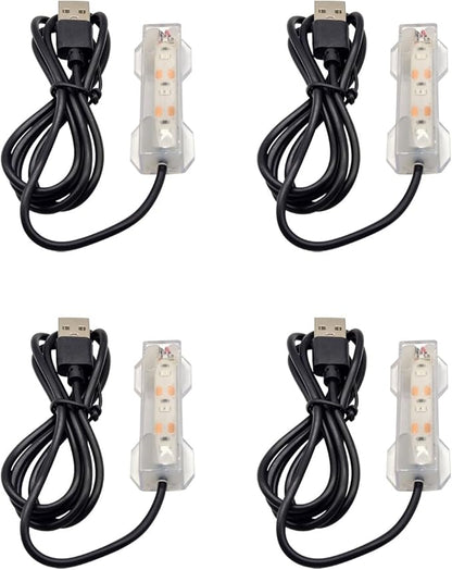 Flylin 4PCs 5V USB Aquarium Light, Smal Decoration LED Lighting Lamp, Aquarium Water Plant Light for Desktop Fish Tank Indoor Water Garden (Colorful)