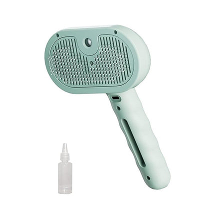 3 - in - 1 Pet Steam Brush for Cats & Dogs - Suitable for All Hair Types! One - Click Spray; Comfortable Massage; Superior Deshedding & Skin Care; Quiet Operation at 36dB (Green)