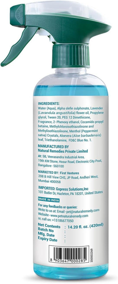 Natural Remedies Fresh Me Up Bloom Waterless Spray Cleanser for Dogs and Cats - Dry Shampoo- Grooming Bath Supplies- Pet Deodorizer, Lick Safe, Hypoallergenic & Sulphate Free, All Breeds,14.20 fl. oz.