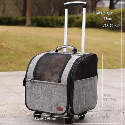 HSC PET Dog Strollers Small Dog Backpacks Softsides Carriers for Elderly Pets Strollers Travel Bags Puppy Detachable Rolling Wheels Small Animal Like Bunny Rabbit Kittens Puppy Outdoor (Pink)