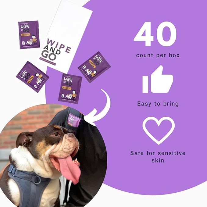 Dog Wipes - Individually Packaged - Hypoallergenic and Fragrance Free - Dog & Cat Face Paw & Butt Cleaner