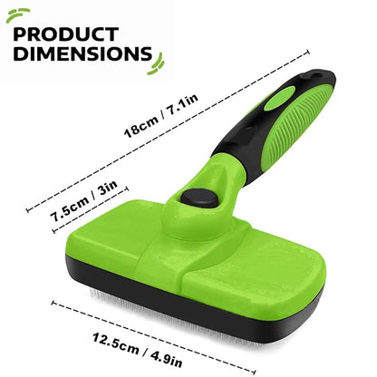 YINGFAN Self Cleaning Slicker Dog Brush for Shedding, Pet Friendly Dog Brushes for Grooming, Deshedding Dog Brush for Long Haired and Short Haired Dogs (Green)