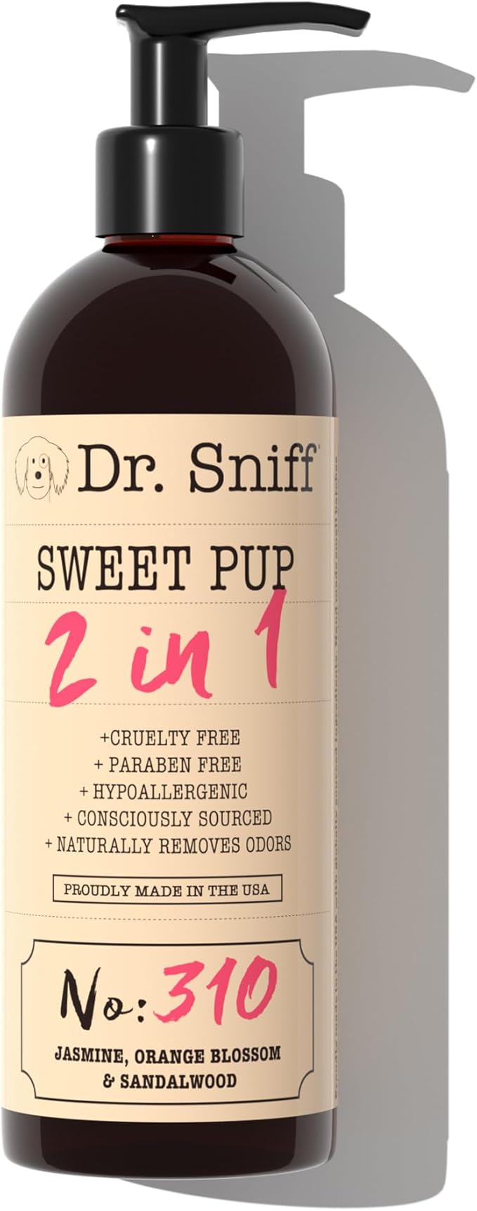 2-in-1 Pet Shampoo & Conditioner, Ultimate Grooming Treatment for Dog & Cat Hair, Freshens Scent, Made in The USA, Sweet Pup Scent, 16 Oz