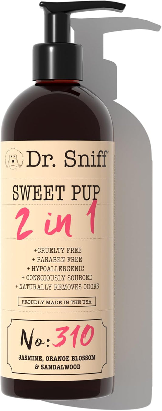2-in-1 Pet Shampoo & Conditioner, Ultimate Grooming Treatment for Dog & Cat Hair, Freshens Scent, Made in The USA, Sweet Pup Scent, 16 Oz