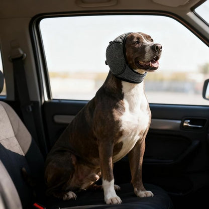 YHY Dog Ear Muffs for Noise Anxiety Protection | Calming Hoodie Design for Grooming, Bathing, Drying, Swimming & Fireworks Relief Dog Ear Covers | No-Shake Ear Wrap Helps Prevent Hematoma (Grey,M)