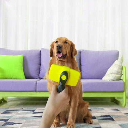 Self Cleaning Slicker Brushes for Pets,Dog Brush for grooming, Gently Removes loose hair, Fur, Undercoat & Tangled Hair,Massaging Tool Suitable for Dog or Cat,Dog Brush or Cat Brush. (Yellow)