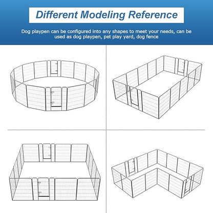 40 Inch Height 16 Panels Dog Playpen Outdoor/Indoor Heavy Duty Pet Playpen with Doors Heavy Duty Foldable Metal for RV, Camping, Yard