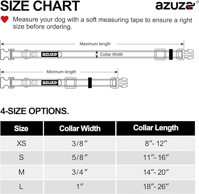 azuza 3 Pack Fall Dog Collars Comfortable and Adjustable Nylon Dog Collars for Medium Dogs, M (14-20inch)ï¼ Ginger Yellow, Rust Orange and Latte Brown