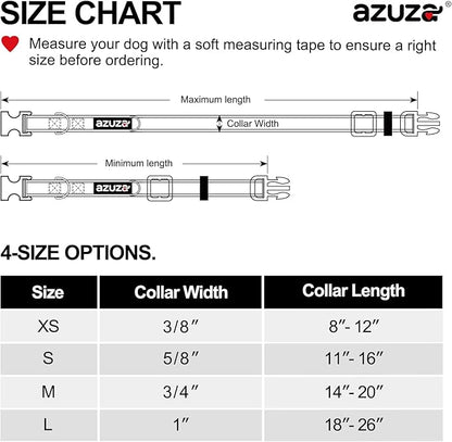 azuza 3 Pack Dog Collars Comfortable and Adjustable Nylon Dog Collars for Puppy Small Dogs, XS (8-12inch)ï¼_reen, Blue and Royal Blue