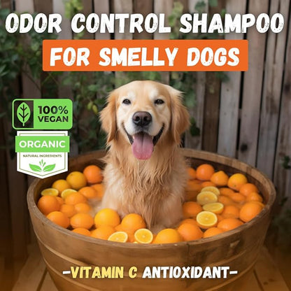 Dog Shampoo for Smelly Dogs, Natural Dog Deodorizing Shampoo Bar with Citrus Essential Oils | Eco-Friendly | Zero Plastic Waste | Vegan | 9 Bars - Value Pack