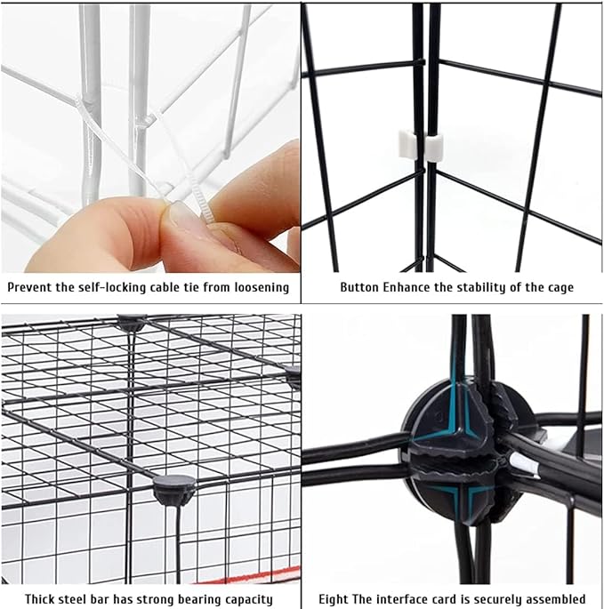 Cat Cage Indoor DIY Cat Playpen Detachable Metal Wire Kennels Indoor Cat Enclosures DIY Cat Playpen Metal Kennel (3/2-Tier)