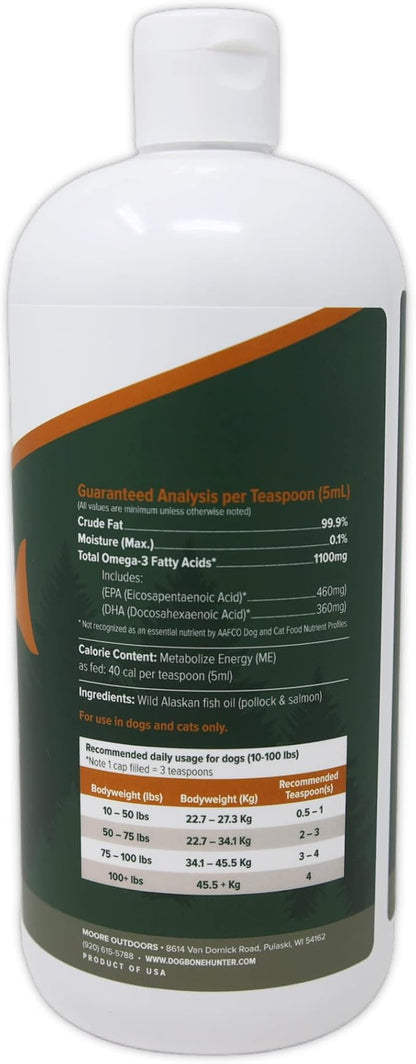 DogBone Fish Oil for Dogs 32 oz | Salmon Oil | Dog Fish Oil | Omega 3 | Dog Joint Supplement | Pet Vitamins and Supplements | Wild Alaskan Salmon Oil for Skin and Coat