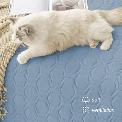 Waterproof and Anti-Slip Dog Bed Cover and Pet Blanket Sofa Pet Bed Mat ï¼_ar Incontinence Mattress Protectors Furniture Couch Cover for Most Cats Dogs, Pets ï¼82x82- Stoneblueï¼