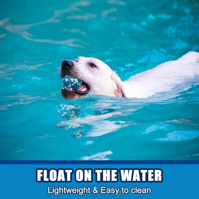 Dog Balls, Indestructible Tennis Balls for Dogs, Durable Bouncy Dog Toy Balls for Aggressive Chewers, Interactive Dog Toys for Fetch Game, Lightweight Floating Dog Toys