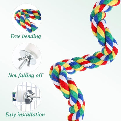 1pc Parrot Cotton Rope Chewing for Birds Climbing Rope Perch for Parrots Budgies and Cockatiels Bird Supplies for Exercise and Fun