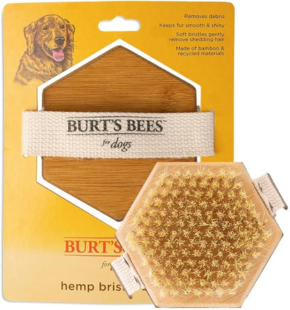 Burt's Bees for Pets Palm Brush with Hemp Bristles | Best Ergonomic Dog Brush To Groom Large Dogs | Easy to Hold Dog Brush Handle Reduces Stress On Your Wrist | Ideal for Daily Grooming