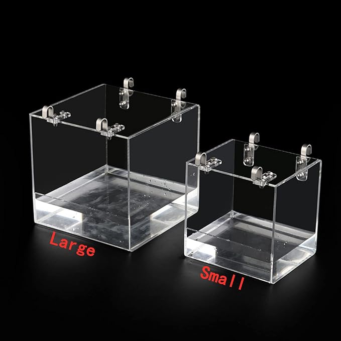 Hanging Bird Bath Cube Bird Bathtub Bath Shower Box Bowl Cage Accessory for Little Bird Canary Budgerigar Parrots Crested Myna Cockatiel Lovebird Parakeet Bath (Small)