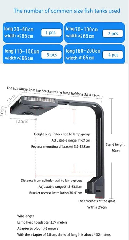 Noopsyche NP K7 Pro V3 III LED Aquarium Light, 140W, WiFi App Control, Adjustable Mount, Full Spectrum for Coral Reef