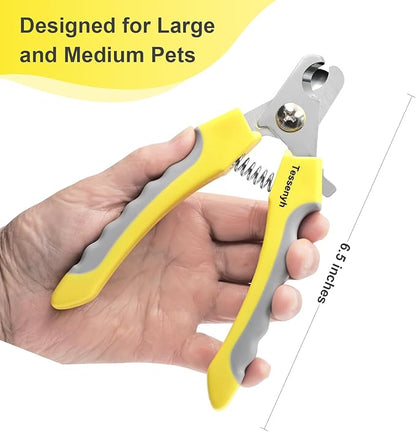 Professional Dog Nail Trimmers, Dog Nail Clippers with Sharp Blade, Safety Lock and Protective Guard for Safe and Effective Grooming