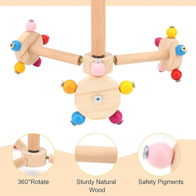 Hypeety Spinning Bird Perch Stand Toy Natural Wood Interactive Exercise Wheel Parrot Perch Toys Bird Rotating Perch for Parrot Parakeets Budgies Lovebirds Finch Conures (3 Stands)
