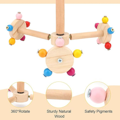 Hypeety Spinning Bird Perch Stand Toy Natural Wood Interactive Exercise Wheel Parrot Perch Toys Bird Rotating Perch for Parrot Parakeets Budgies Lovebirds Finch Conures (3 Stands)