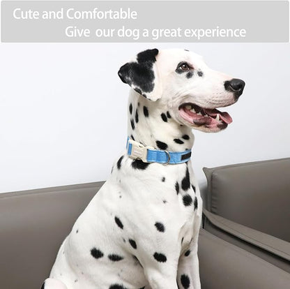 ARING PET Dog Collar-Adjustable Cotton Small Dog Collars, Lightweight Comfortable Blue Pet Collars with Quick Release Buckle for Small Medium Large Dog