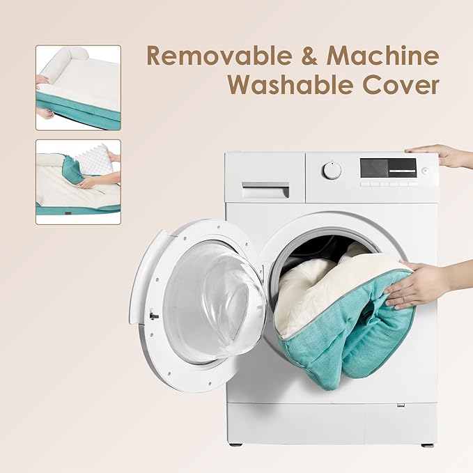 EHEYCIGA Orthopedic Dog Beds for Extra Large Dogs, Waterproof Memory Foam XL Dog Bed with Sides, Non-Slip Bottom and Egg-Crate Foam Big Dog Couch Bed with Washable Removable Cover, Turquoise Blue