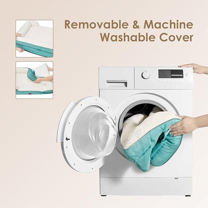 EHEYCIGA Orthopedic Dog Beds for Large Dogs, Waterproof Memory Foam Large Dog Bed with Sides, Non-Slip Bottom and Egg-Crate Foam Large Dog Couch Bed with Washable Removable Cover, Turquoise Blue