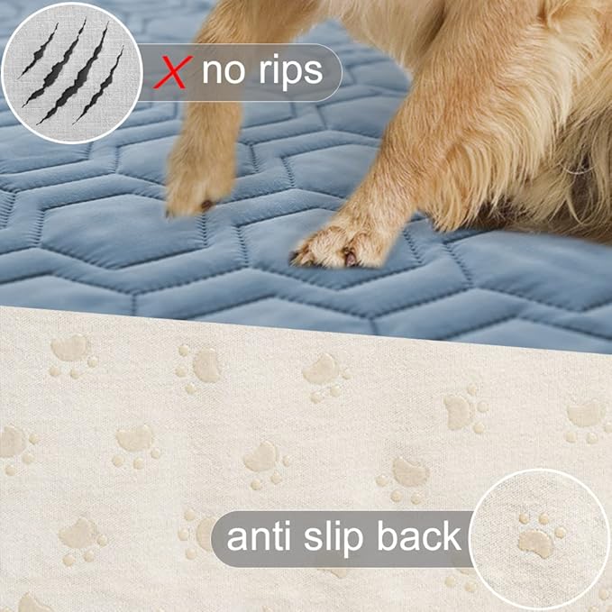 Waterproof and Anti-Slip Dog Bed Cover and Pet Blanket Sofa Pet Bed Mat ï¼_ar Incontinence Mattress Protectors Furniture Couch Cover for Most Cats Dogs, Pets ï¼82x82- Stoneblueï¼