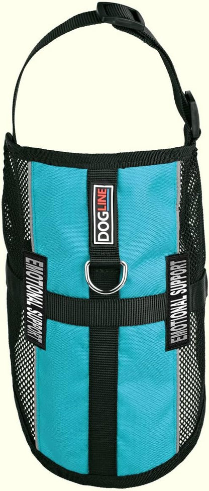 Dogline 13"-16" MaxAire Mesh Vest for Dogs and 2 Removable Emotional Support Patches, Small, Turquoise