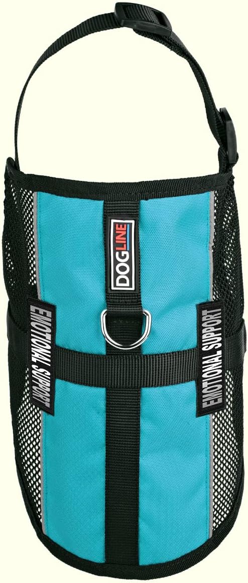 Dogline 22"-29" MaxAire Mesh Vest for Dogs and 2 Removable Emotional Support Patches, Large, Turquoise