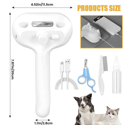 Cat Steam Brush, 4 in 1 Steamy Pet Brush For Cats & Dogs, Spary Cat Brush For Pet Grooming, Cats Dogs Hair Comb With Release Buttom and Water Tank, Cats Dogs Cleaning Brush (White Long Brush)